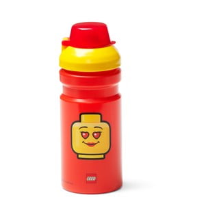 Červená fľaša na vodu s žltým vekom LEGO® Iconic, 390 ml