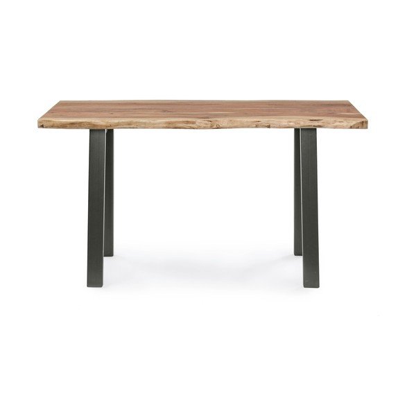 Čierny/v prírodnej farbe konzolový stolík s doskou z akácie 45x130 cm Aron – Bizzotto