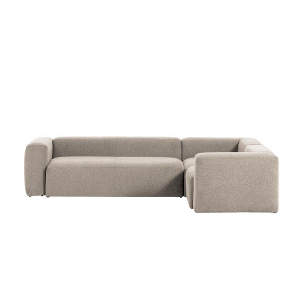 Béžová ženilková rohová pohovka Blok – Kave Home-image-2