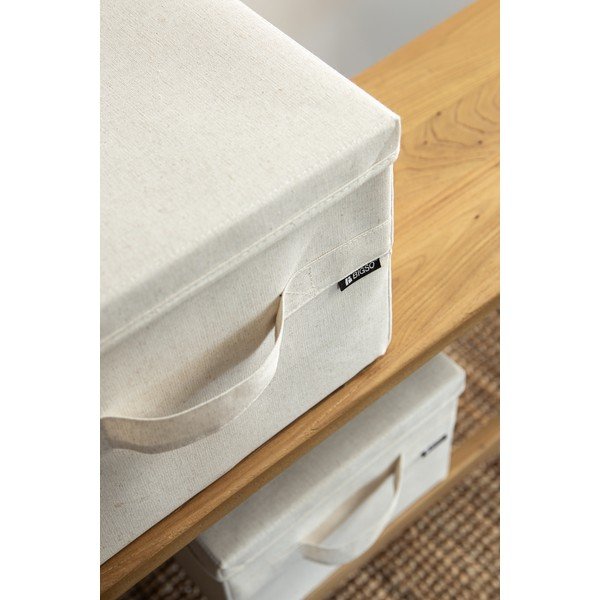 Béžový látkový úložný box s vekom 31x41x22 cm Soft Storage Medium – Bigso-image-2