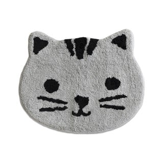 Sivá bavlnená kúpeľňová predložka Mr. Fox Grey Cat, 53 x 47 cm
