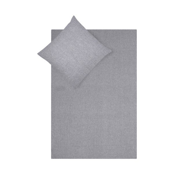 Sivé obliečky na jednolôžko s prímesou kašmíru Westwing Collection Cashmere, 155 x 220 cm