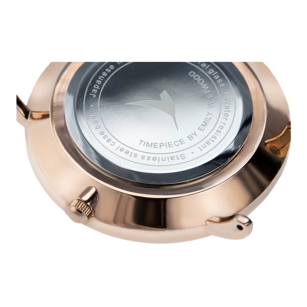 Dámske hodinky so sivým remienkom z antikoro ocele striebornej farby Emily Westwood Luxury-image-2