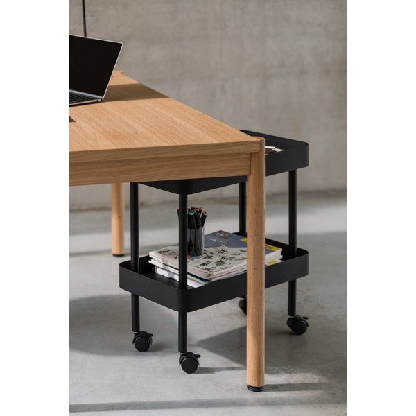 Béžový kovový pojazdný regál 60x62x30 cm Nolle – noo.ma-image-3