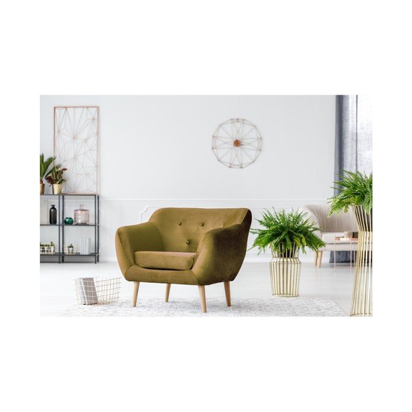 Horčicovožlté kreslo Mazzini Sofas Amelie-image-2