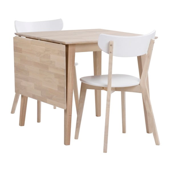 Matne lakovaný sklápací dubový jedálenský stôl Rowico Mimi, 80 x 80 cm-image-4