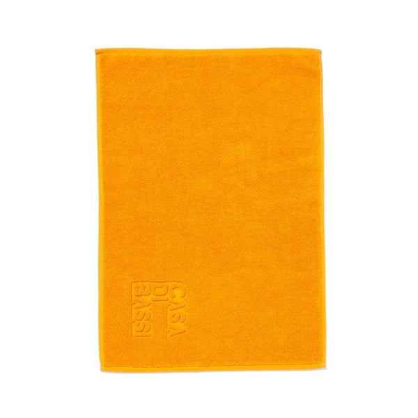 Oranžová bavlnená kúpeľňová predložka Casa Di Bassi Logo, 50 × 70 cm