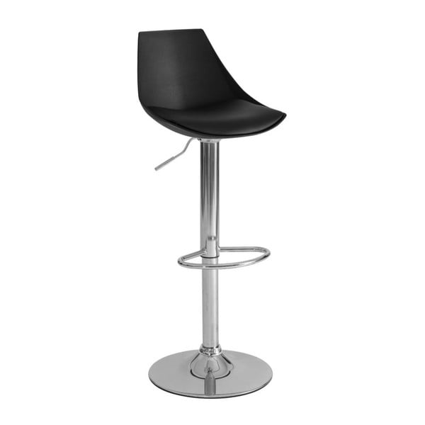 Čierne barové stoličky s nastaviteľnou výškou z imitácie kože v súprave 2 ks (výška sedadla 56,5 cm) – Casa Selección