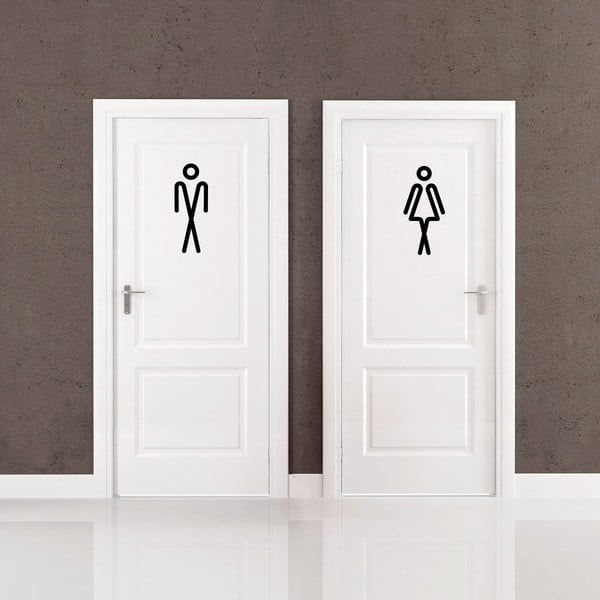 Samolepka Ambiance Bathroom Men Women, 20 × 15 cm