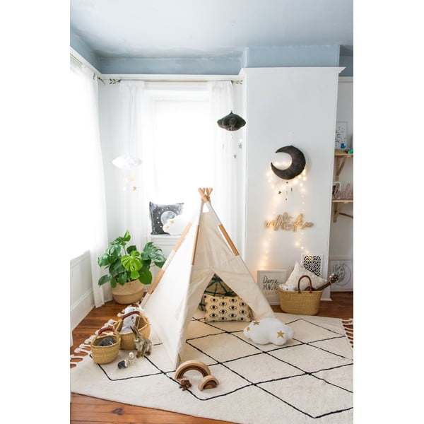 Krémový prateľný ručne tkaný bavlnený koberec 140x200 cm Bereber Beige – Lorena Canals-image-1