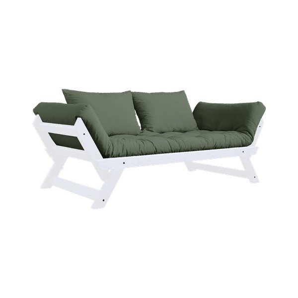 Rozkladacia pohovka so zeleným poťahom Karup Design Bebop White/Olive Green-image-3