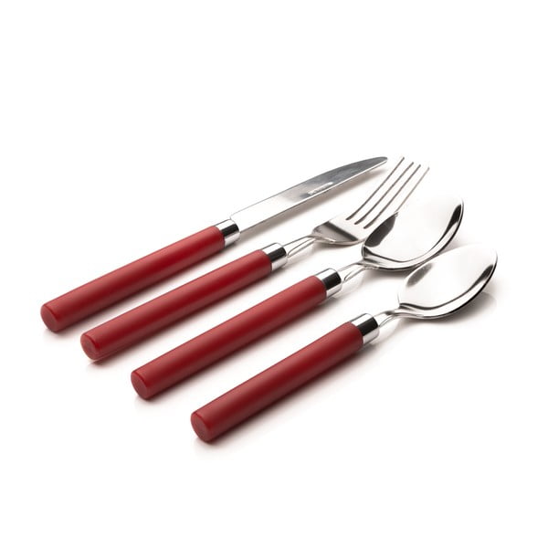 16-dielna príborová sada s červenou rukoväťou Sabichi
