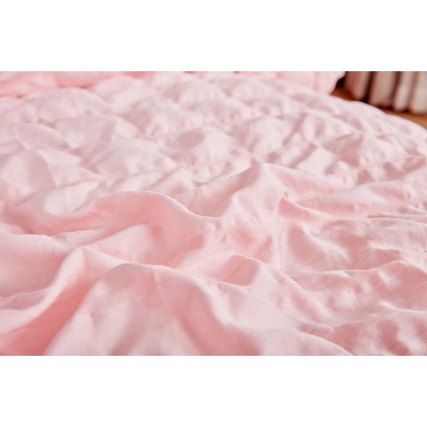 Ružové krepové obliečky na jednolôžko 140x200 cm Naomi – My House-image-3