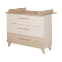 Krémová/v prírodnej farbe detská komoda v dekore duba s prebaľovacím pultom 110x98x75 cm Sidney – Roba