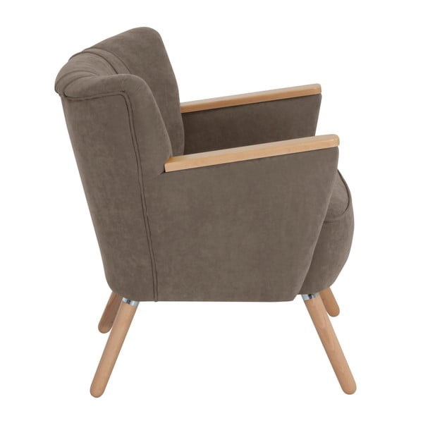 Pieskovohnedé kreslo Max Winzer Laurin Velor-image-2