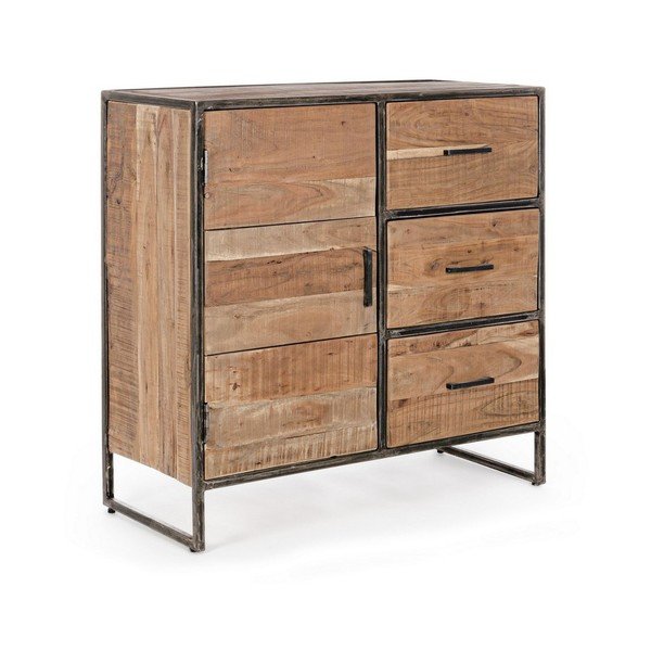 Komoda z masívu akácie v prírodnej farbe 90x90x40 cm Elmer – Bizzotto