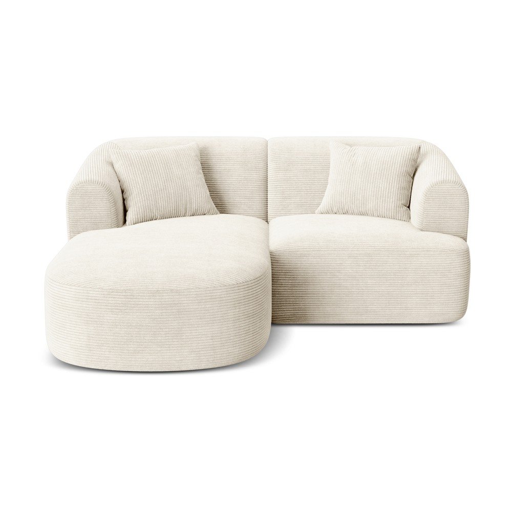 Béžová menčestrová rohová pohovka (ľavý roh/s leňoškou) Campi – Cosmopolitan Design