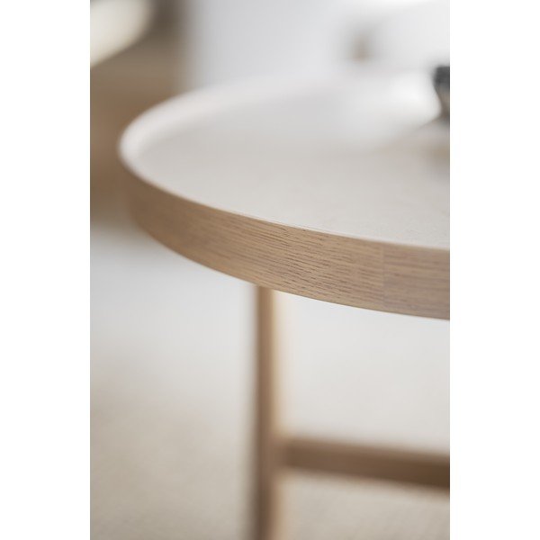 Okrúhly konferenčný stolík s keramickou doskou v prírodnej farbe 90x90 cm Marsden – Rowico-image-4