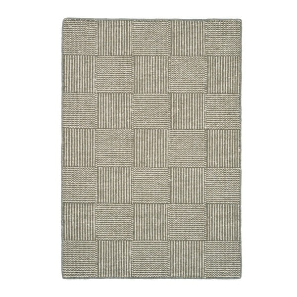 Svetlosivý ručne tkaný koberec Linie Design Chess, 50 × 80 cm