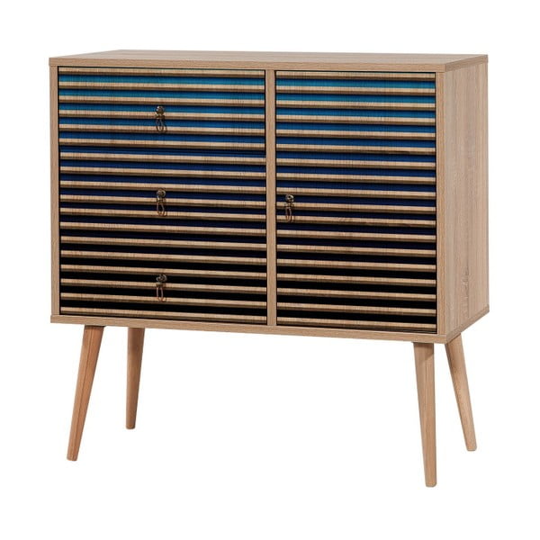 Komoda s 3 zásuvkami Verybox Blue Classic, 90 × 90 cm
