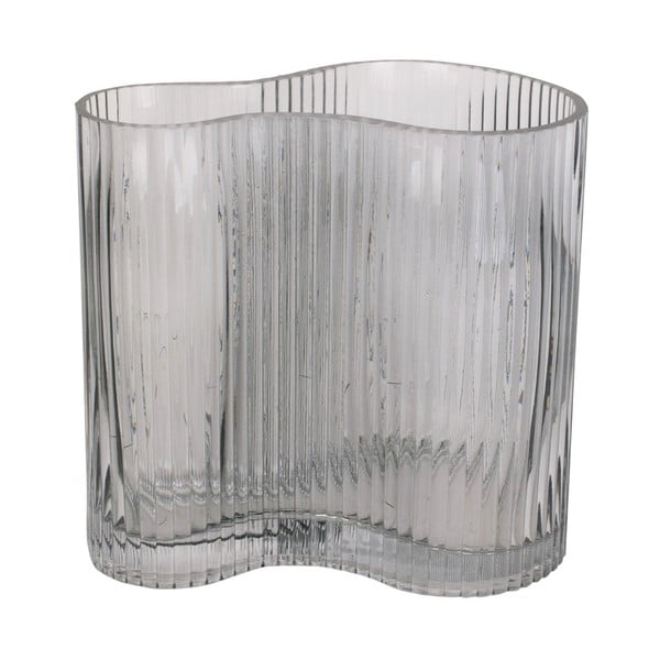 Sivá sklenená váza PT LIVING Wave, výška 18 cm-image-3