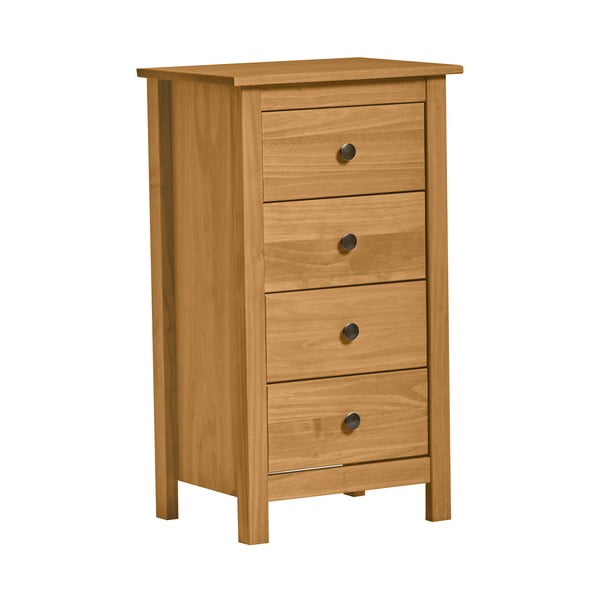 Prírodná komoda z masívneho borovicového dreva so 4 zásuvkami Marckeric Berna-image-3