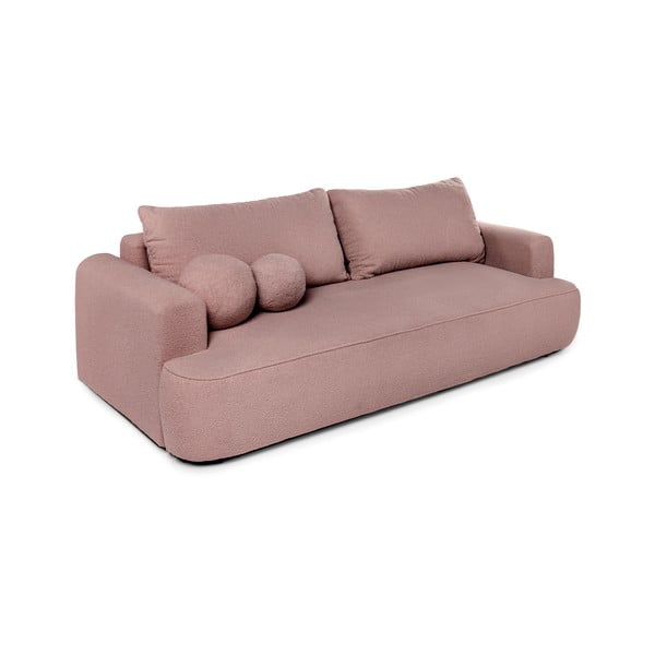 Svetloružová rozkladacia pohovka z textílie buklé 247 cm Quinoa – Bonami Selection-image-2