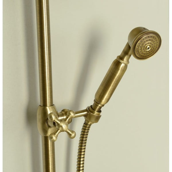 Mosadzná sprchová súprava v bronzovej farbe s hlavovou sprchou a ručnou sprchou 142 cm Antea – Sapho-image-2