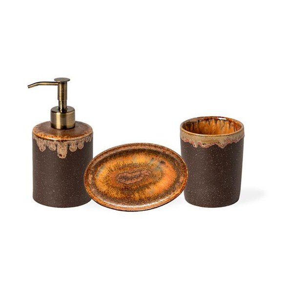 Hnedý kameninový téglik na zubné kefky Poterie Bath – Casafina-image-1