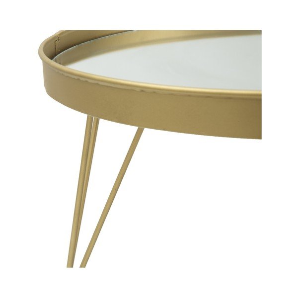 Príručný servírovací podnos v zlatej farbe na nôžkach Mauro Ferretti, ⌀ 36,5 cm-image-1