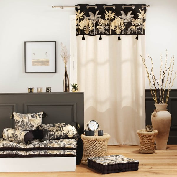 Čierno-béžový záves 140x240 cm Karaba – douceur d'intérieur-image-2