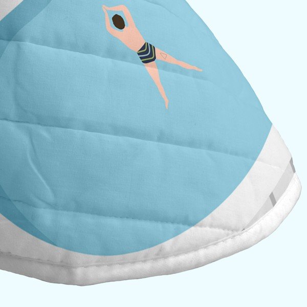 Modrý/ružový prešívaný pléd 260x260 cm Swimming pool – Aware-image-4