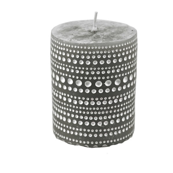 Malá sivá sviečka s čipkovým vzorom Ego Dekor