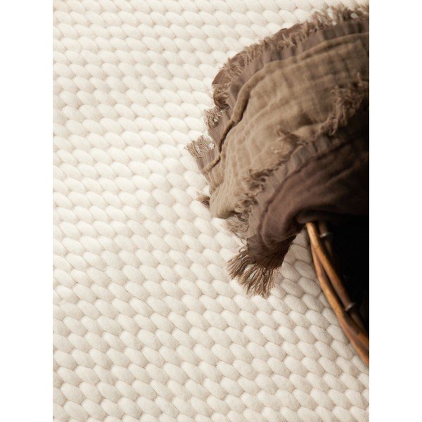 Krémovobiely ručne tkaný vlnený okrúhly koberec ø 160 cm Lyon Beans – Elle Decoration-image-2