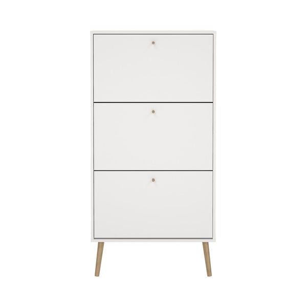 Biela výklopná skrinka na topánky Bodo – Tvilum-image-2