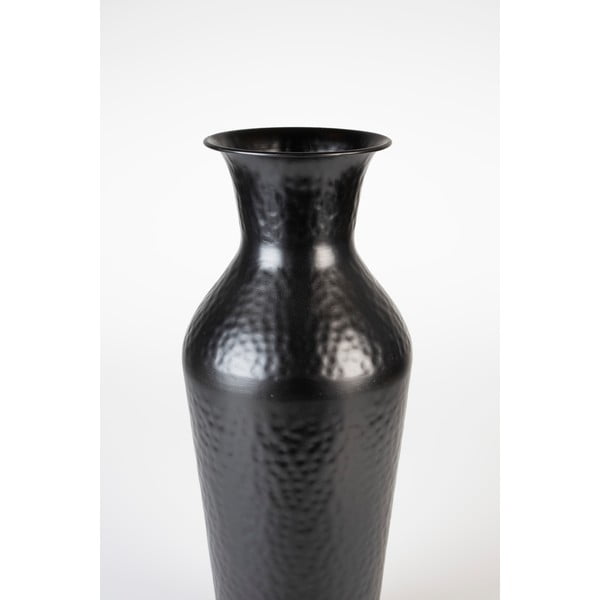 Čierna oceľová vysoká váza (výška 49 cm) Dunja – White Label-image-4