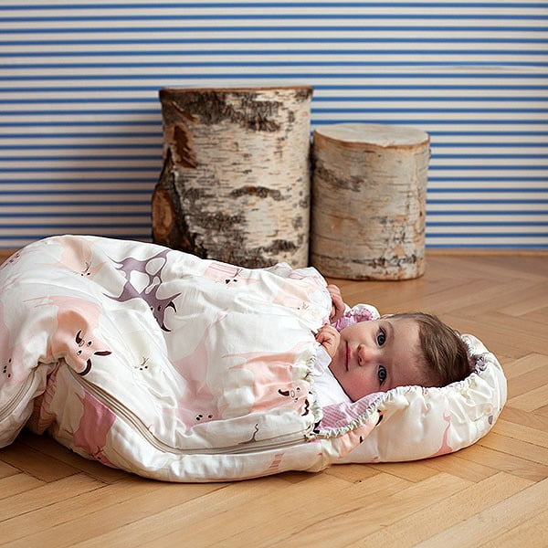 Detský spací vak Bartex Ružové zvieratká, 70 × 180 cm