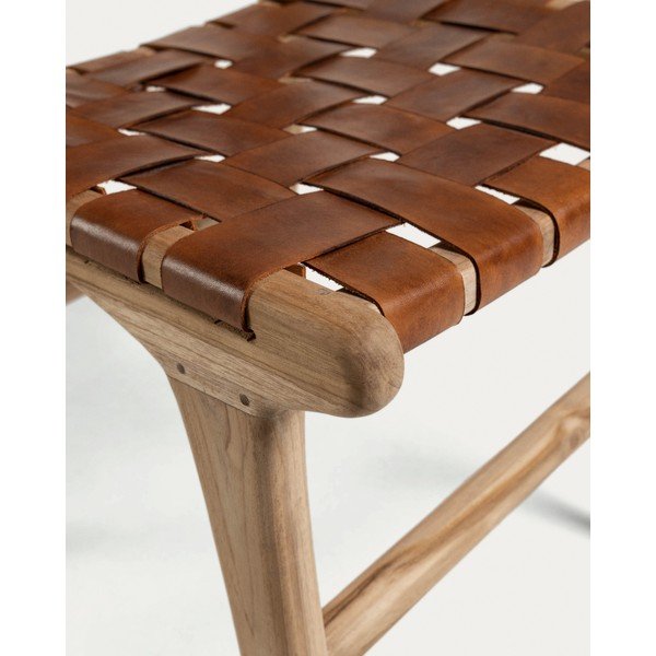 Kožené jedálenské stoličky v koňakovohnedo-prírodnej farbe v súprave 2 ks Calixta – Kave Home-image-3