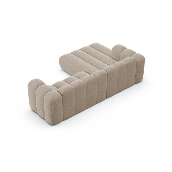 Béžová ženilková rohová pohovka (ľavý roh/s leňoškou) Lupine – Micadoni -image-3