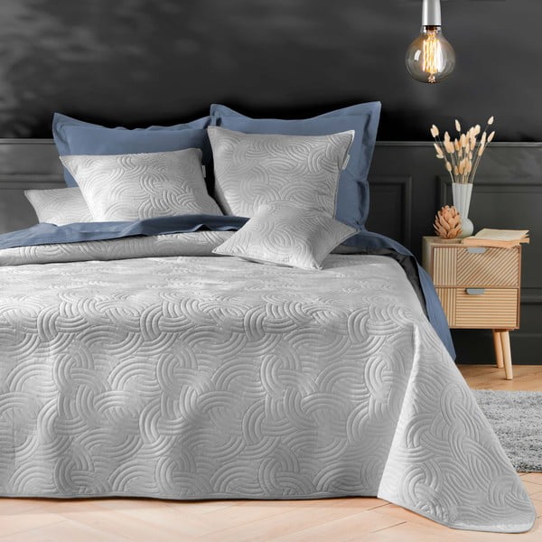 Sivá zamatová súprava prikrývky a obliečky na vankúš 240x260 cm Solange – douceur d'intérieur-image-1