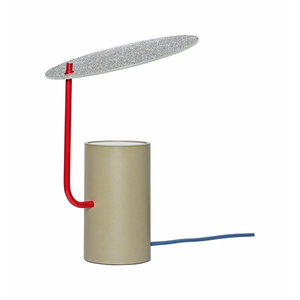 Kaki stolová lampa so skleneným tienidlom (výška 35 cm) Disc – Hübsch