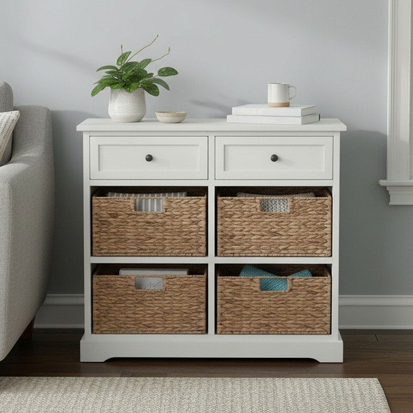 Slonovinová komoda z masívu paulownie 76x70x33 cm Vermont – Premier Housewares-image-1