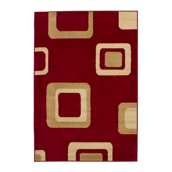 Červený koberec Think Rugs Diamond, 170 × 120 cm