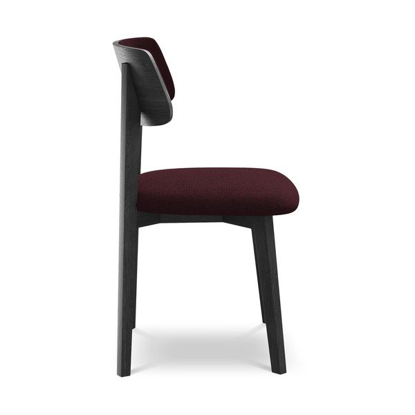 Vínovočervená jedálenská stolička z masívneho dreva Niu – Makamii-image-2