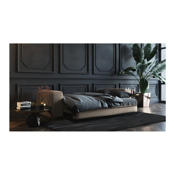 Tmavobéžová rozkladacia pohovka Devichy Rothe, 256 cm-image-3