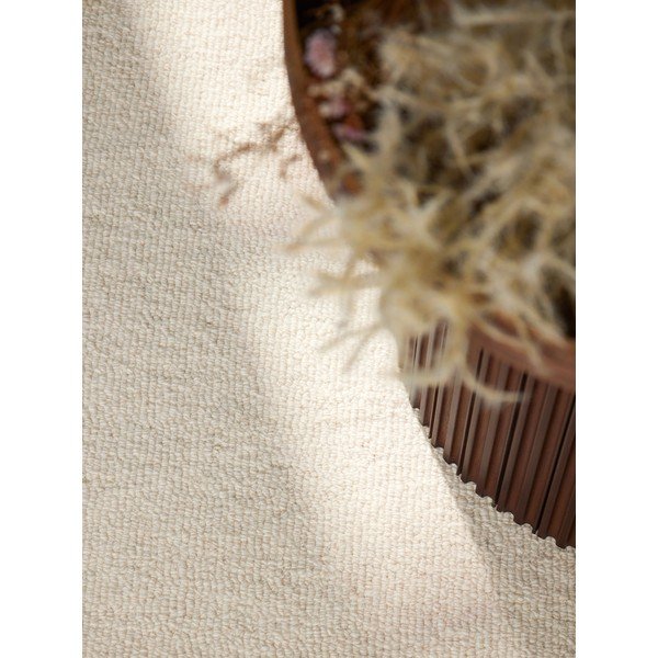 Krémový ručne tkaný vlnený okrúhly koberec ø 200 cm Puristic Knots – Elle Decoration-image-3