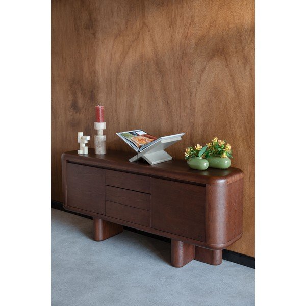 Komoda v dekore jaseňa v tmavo prírodnej farbe 160x72x40 cm Herman – Dutchbone-image-1