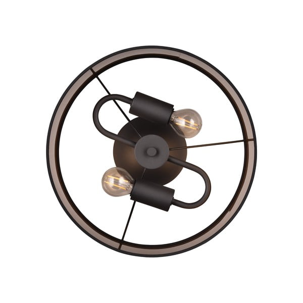Čierno-hnedé stropné svietidlo ø 30 cm Davos – Reality-image-2