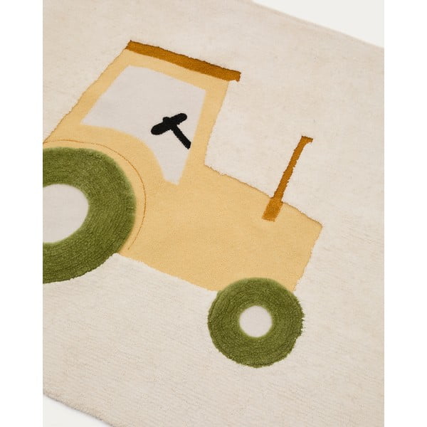 Slonovinový bavlnený detský koberec 90x150 cm Pecky – Kave Home-image-3