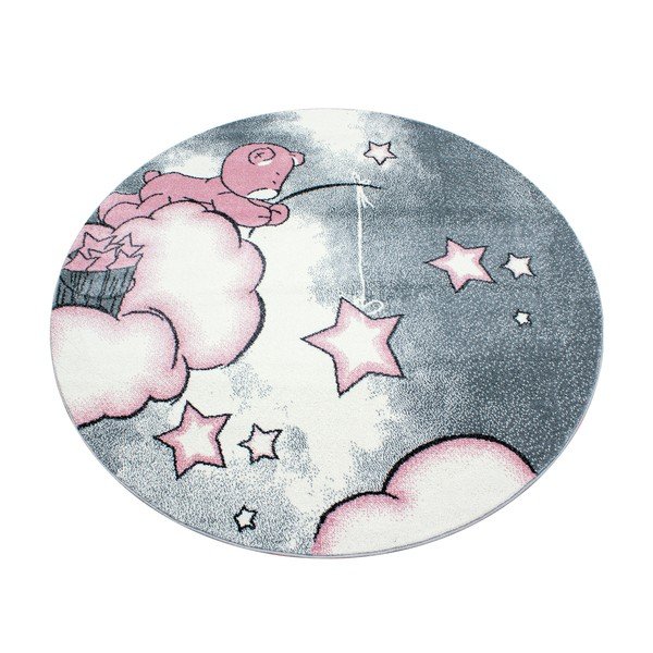 Ružovo-sivý detský koberec ø 120 cm Kids – Ayyildiz Carpets